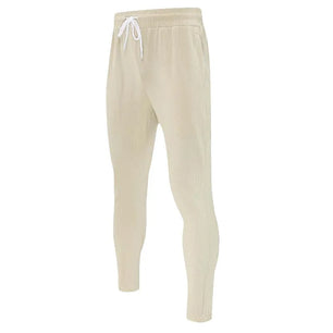 Men's Nylon Drawstring Closure Solid Pattern Workout Trousers