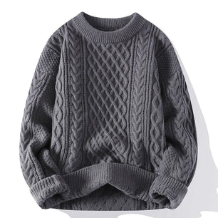 Men's Polyester Full Sleeves Patchwork Pullover Casual Sweater