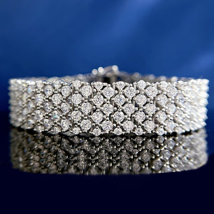 Women's 100% 925 Sterling Silver Moissanite Geometric Bracelet