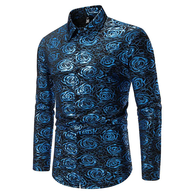 Men's Polyester Turndown Collar Full Sleeves Casual Wear Shirts