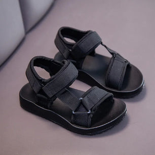 Kid's PU Open Toe Hook Loop Closure Solid Pattern Casual Sandals