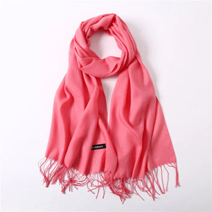 Women's Acrylic Neck Wrap Solid Pattern Trendy Elegant Scarf