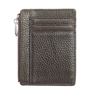 Men's Genuine Leather Card Holder Solid Pattern Trendy Wallets