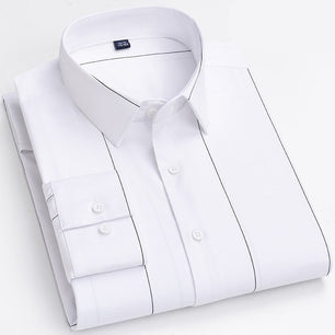 Men's Bamboo Fiber Turn-Down Collar Single Breasted Formal Shirt