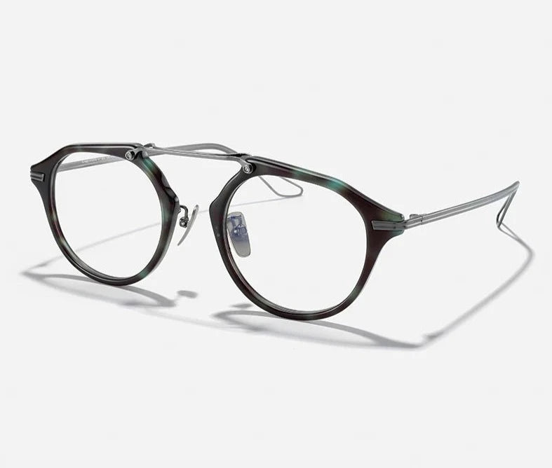 Men's Acetate Frame Full-Rim Oval Shaped Trendy Optical Glasses