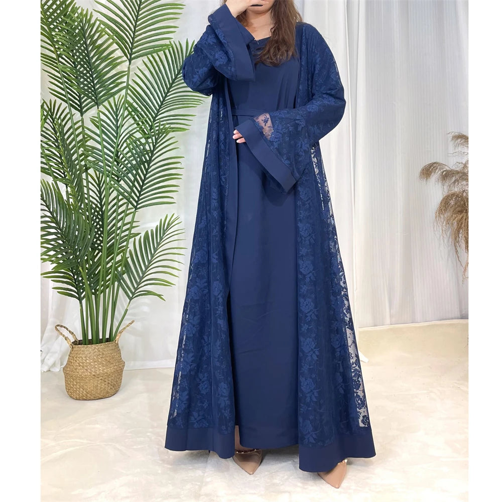 Women's Arabian Polyester Full Sleeve Printed Pattern Casual Abaya