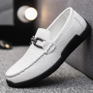 Men's PU Round Toe Slip-On Closure Solid Pattern Casual Shoes