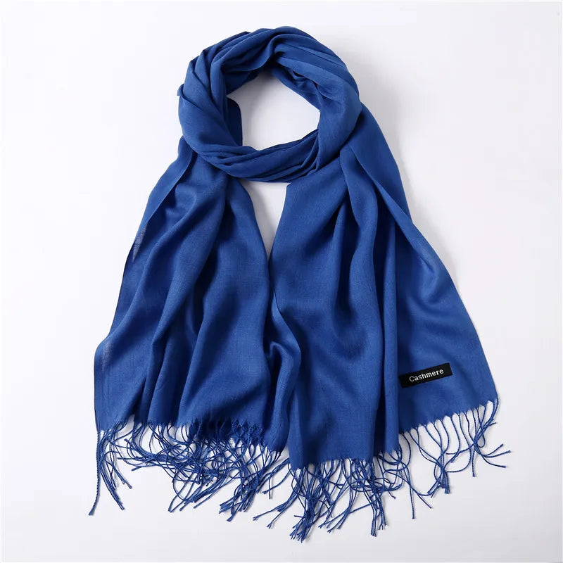 Women's Acrylic Neck Wrap Solid Pattern Trendy Elegant Scarf