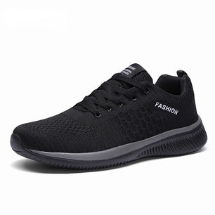 Men's Cotton Round Toe Lace-Up Closure Running Sport Sneakers