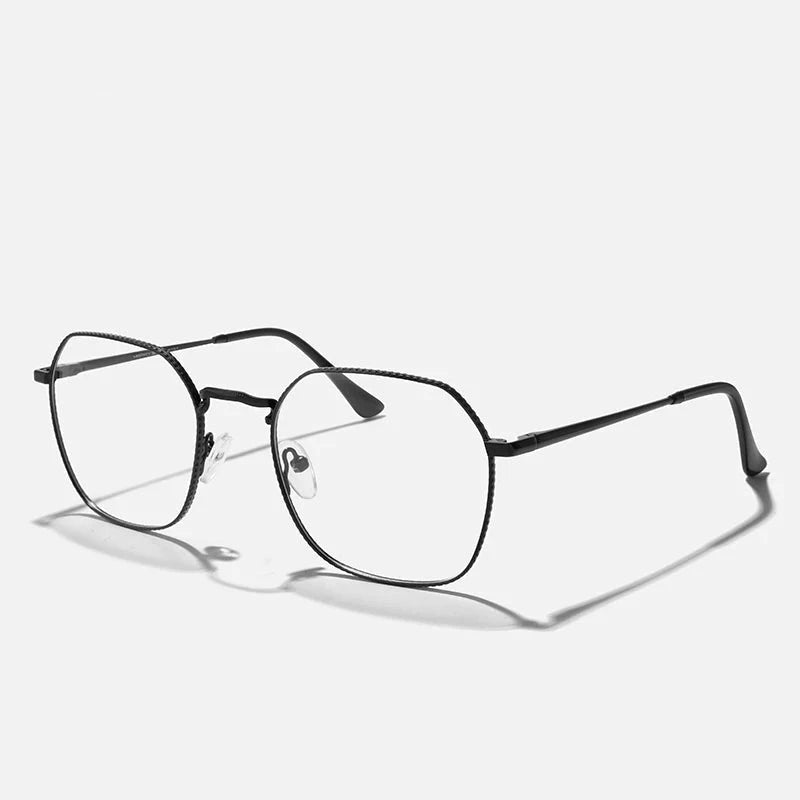 Men's Titanium Alloy Frame Full-Rim Polygon Shaped Trendy Glasses