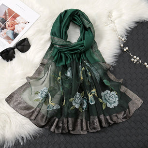 Women's Arabian Polyester Quick-Dry Floral Pattern Luxury Scarfs