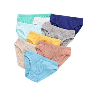 Kid's Boy 12Pcs Cotton Quick-Dry Solid Pattern Underwear Brief