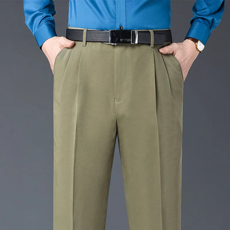 Men's Rayon Zipper Fly Closure Full Length Formal Wear Pants