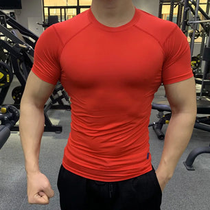 Men's Polyester Short Sleeve Pullover Closure Sportswear T-Shirt