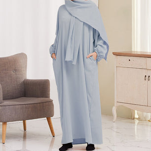 Women's Arabian Polyester Full Sleeve Solid Pattern Casual Abaya