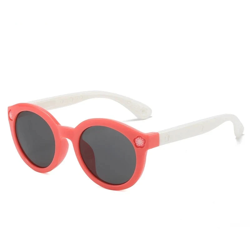 Kid's Plastic Frame Lens Polarized UV400 Round Shaped Sunglasses