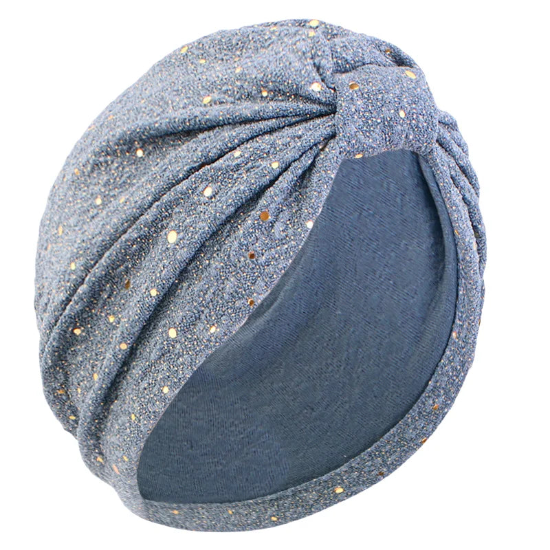 Women's Arabian Polyester Headwear Sequined Pattern Casual Hijabs