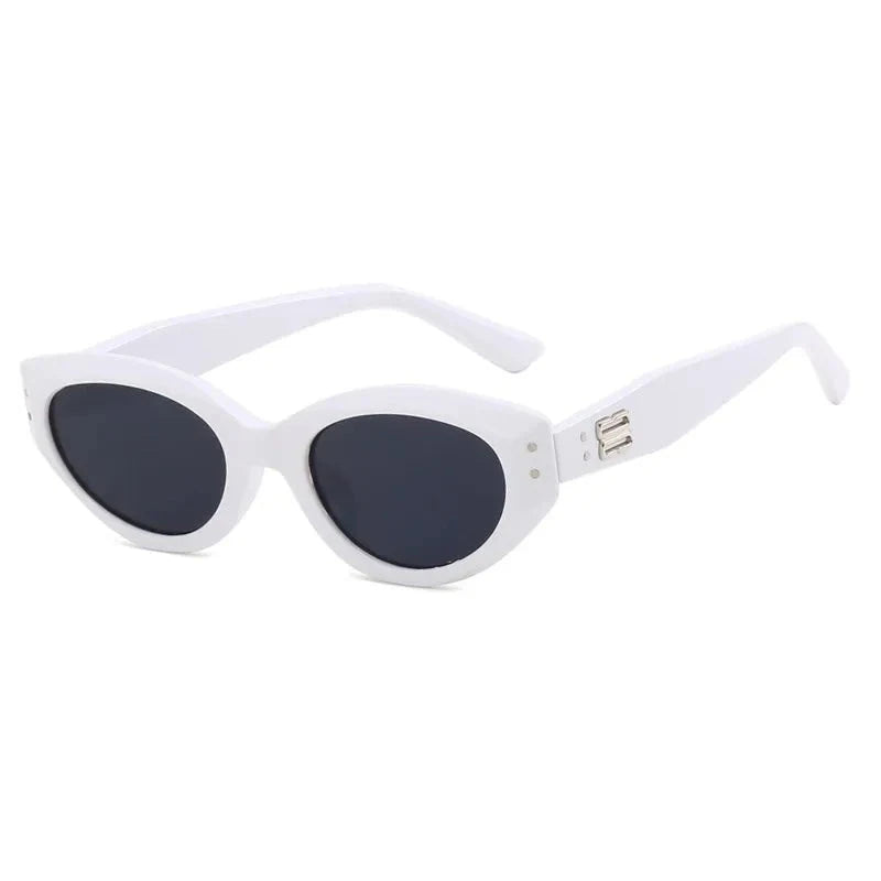 Women's Polycarbonate Frame Rectangle Shape Vintage Sunglasses