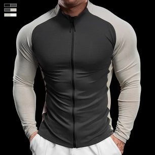 Men's Polyester Long Sleeve Zipper Closure Mixed Colors Jacket