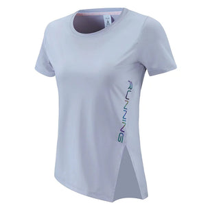 Women's Nylon O-Neck Short Sleeves Fitness Yoga Workout Top