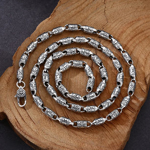 Men's 100% 925 Sterling Silver Link Chain Geometric Necklace