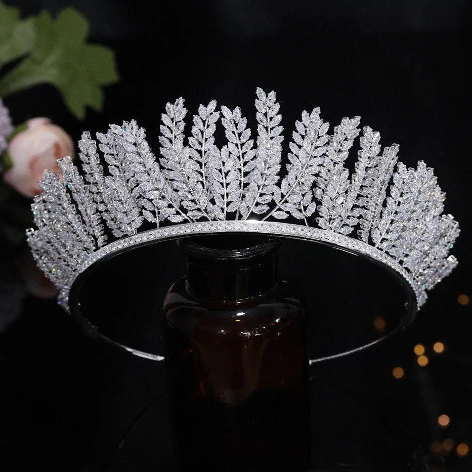 Women's Copper Plant Pattern Tiaras Elegant Bridal Wedding Crown