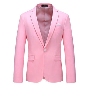 Men's Polyester Notched Collar Long Sleeve Single Breasted Blazer