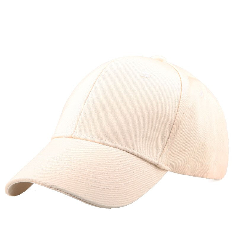 Men's Cotton Adjustable Strap Sun Protection Solid Baseball Cap