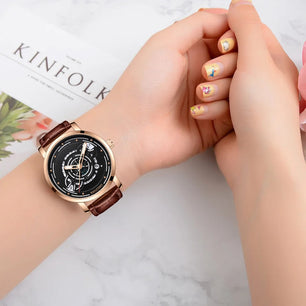 Women's Stainless Steel Round Shaped Waterproof Luxury Watch