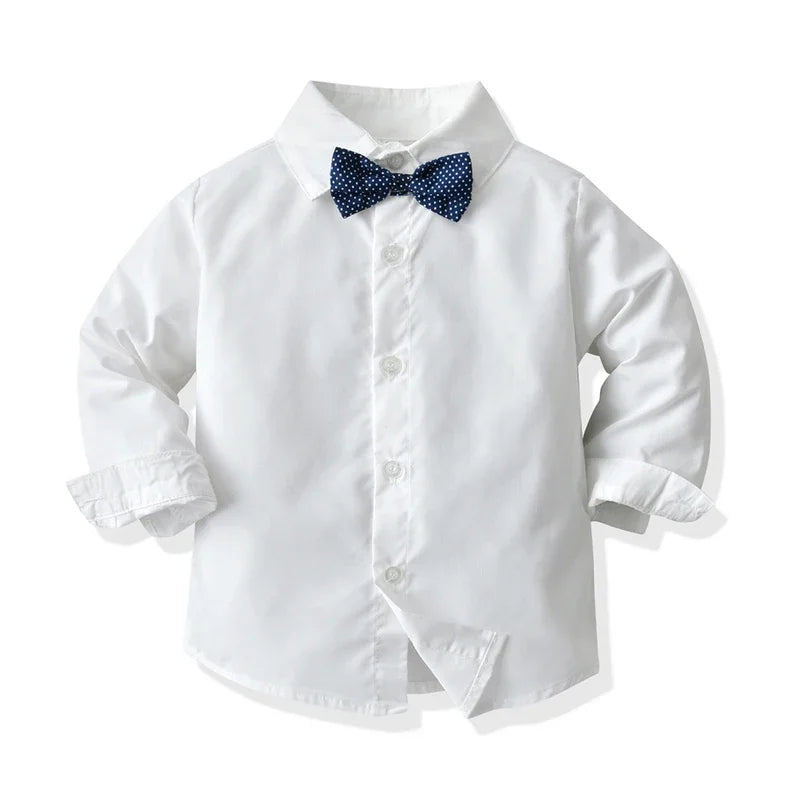 Kid's Cotton Long Sleeves Single Breasted Closure Formal Clothes