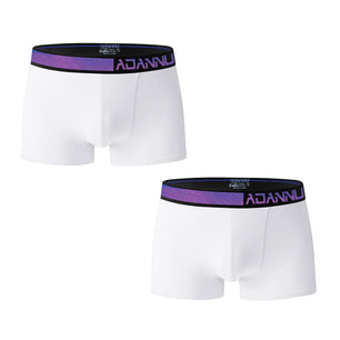 Men's 2 Pcs Cotton Letter Pattern Trendy Underwear Boxer Shorts