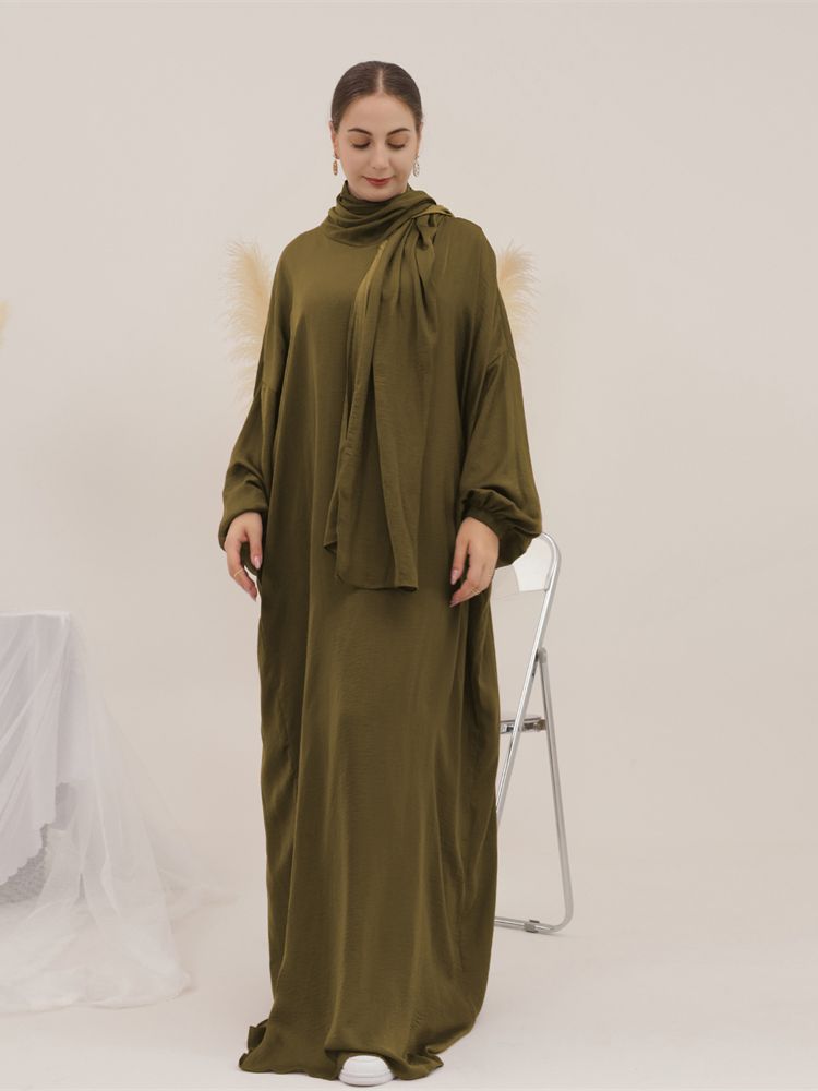 Women's Arabian Polyester Full Sleeves Solid Pattern Casual Abaya