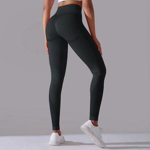 Women's Nylon Elastic Waist Closure Workout Sports Wear Leggings