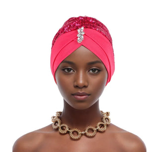 Women's Arabian Polyester Head Wrap Sequin Pattern Elegant Hijabs