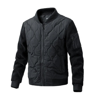 Men's Polyester V-Neck Full Sleeves Zipper Closure Winter Jacket