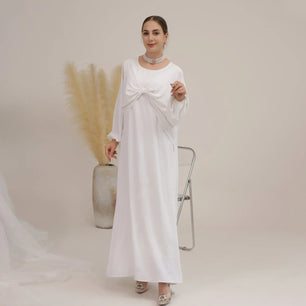 Women's Arabian Polyester Full Sleeve Solid Pattern Casual Dress