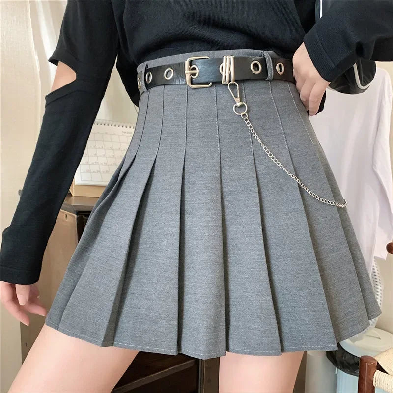 Women's Polyester High Waist Pleated Pattern Casual Wear Skirts