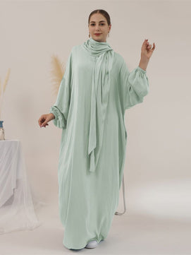 Women's Arabian Polyester Full Sleeves Solid Pattern Casual Abaya