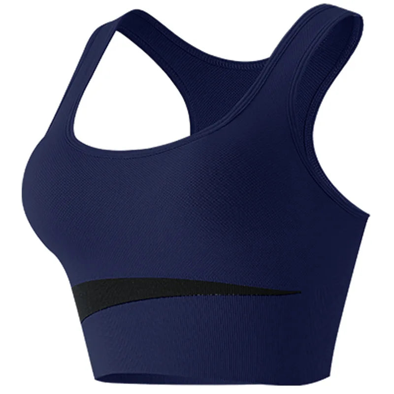 Women's Polyester O-Neck Sleeveless Shockproof Yoga Workout Top