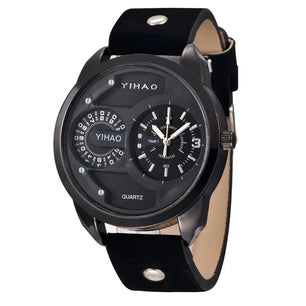 Men's Alloy Buckle Clasp Waterproof Quartz Trendy Round Watches