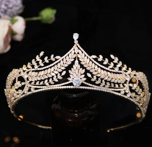 Women's Copper Water Drop Pattern Tiaras Bridal Wedding Crown