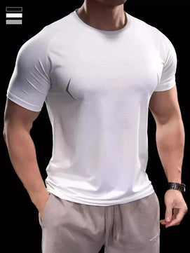 Men's Polyester Short Sleeve Pullover Closure Sportswear T-Shirt