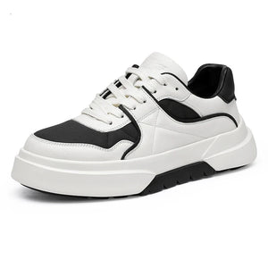 Men's Genuine Leather Round Toe Breathable Casual Wear Sneakers