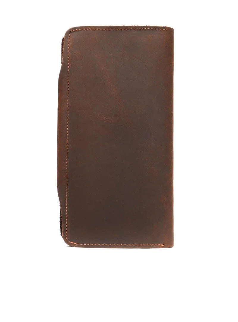 Men's Genuine Leather Solid Pattern Card Holder Trendy Wallets