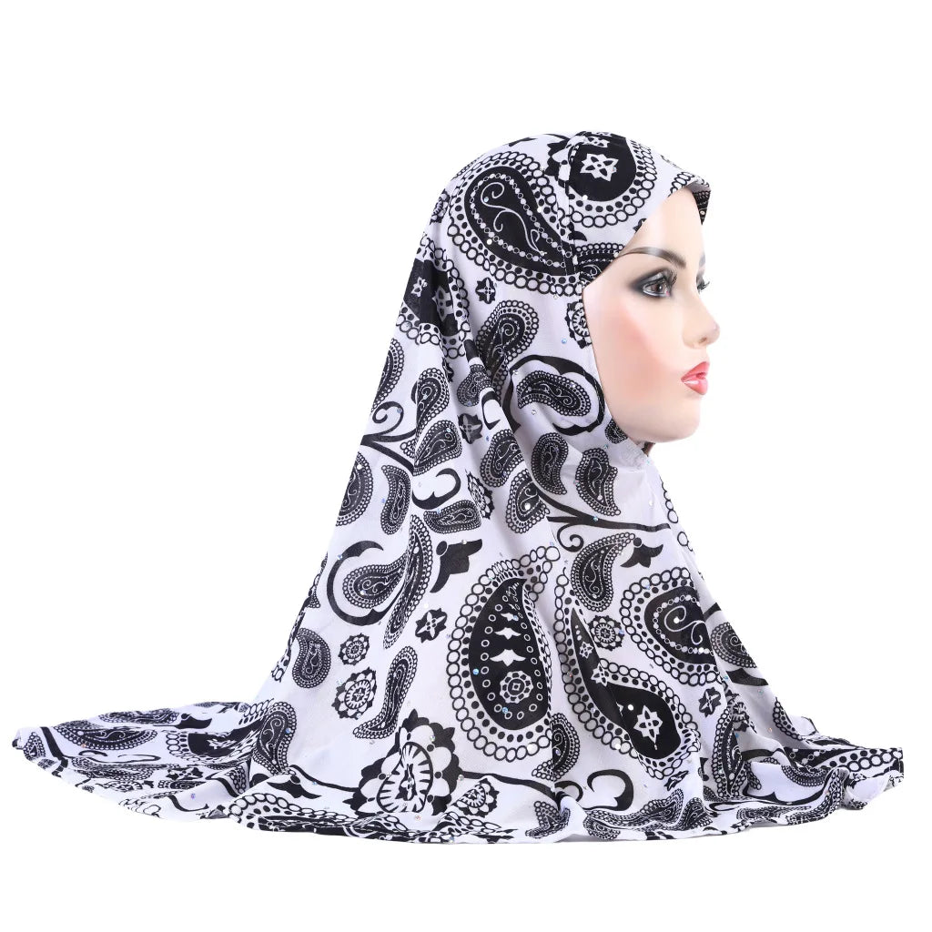 Women's Arabian Polyester Headwear Printed Pattern Casual Hijabs