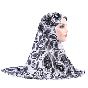 Women's Arabian Polyester Headwear Printed Pattern Casual Hijabs