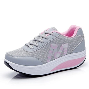 Women's Cotton Lace-Up Closure Sports Wear Running Sneakers