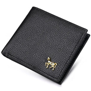 Men's PU Leather Solid Pattern Card Holder Horizontal Wallets