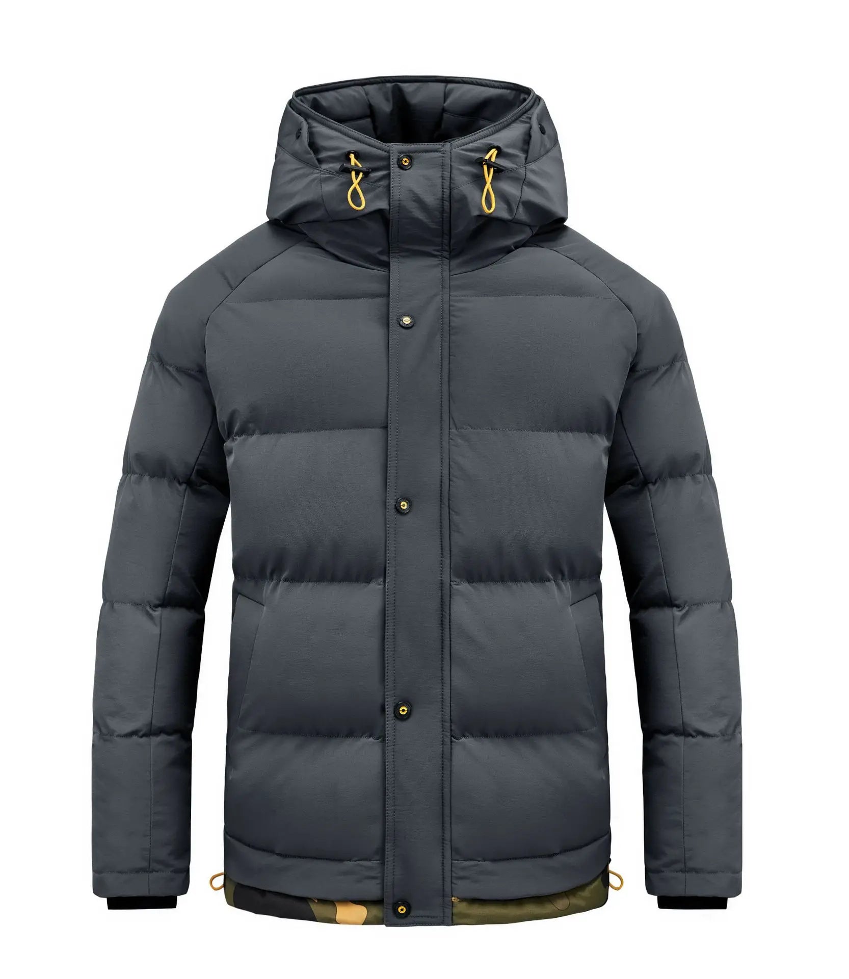 Men's Cotton Long Sleeves Windbreaker Padded Pattern Jacket