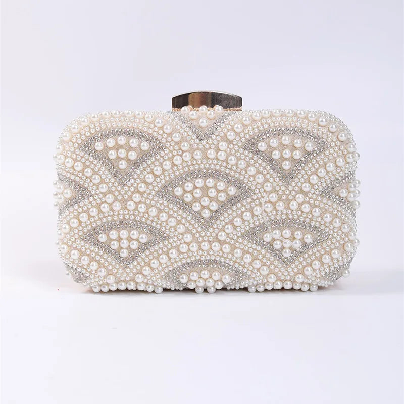 Women's Polyester Hasp Closure Rhinestone Pattern Luxury Clutch